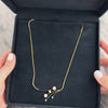 Vintage 14k Yellow Gold Diamond Pearl Elegant Flowing Sparkle Necklace 19.5