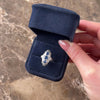 Vintage 14k White Gold 1.23cttw Blue Sapphire Diamond Elongated Openwork Shield Ring - Video showing the piece