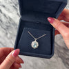Vintage 18k White Gold 2.83ct Aquamarine 1.13cttw Diamond Sparkling Burst Halo Pendant - Video showing the piece