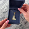 Vintage Large 14k Yellow Gold Diamond Dazzling Geometric Triangular Drop Enhancer Pendant - Video showing the piece