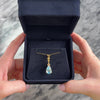 Vintage 14K Yellow Gold Blue Topaz Diamond Large Triangular Geometric Pendant - Video showing the piece