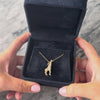 Vintage 14k Yellow Gold Tall Graceful Giraffe Charm / Pendant