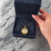 Estate Buddha Mama 20k Yellow Gold Diamond Scalloped White Enamel Evil Eye Medallion Pendant - Video showing the piece