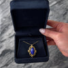 Antique 14k Yellow Gold 10.06ct Lapis Lazuli Diamond Classical Pendant / Brooch - Video showing the piece