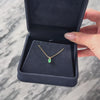 Vintage Small 14k Yellow Gold Emerald Diamond Dainty Green Pendant - Video showing the piece