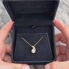 Vintage 10k Yellow Gold Opal Diamond Swooping Channel Pendant