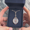 Antique Art Deco 14k White Gold Diamond Camphor Glass Beautiful Red And Black Enamel Blossom Detail Necklace - Video showing the piece