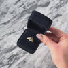 Vintage 14k Yellow Gold Blue Sapphire Diamond Ribbed Marquise Halo Ring - Video showing the piece