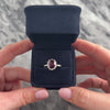 Vintage 14k White Gold 2.59ct Berry Garnet Diamond Dazzling Vivid Oval Halo Ring - Video showing the piece