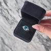 Vintage 10k Yellow Gold 5.06ct Blue Topaz Diamond Haloed Sky Ring - Video showing the piece