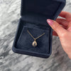 Vintage 14k Yellow Gold .62cttw Blue Sapphire Diamond Alternating Celestial Pear Halo Pendant - Video showing the piece