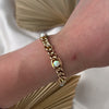 Antique European 15k Yellow Gold 2cttw Opal Old Mine Diamond Station Bracelet - Video showing the piece