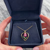 Vintage 14k Yellow Gold .5cttw Ruby Emerald Diamond Lovely Heart-Framed Flower Pendant - Video showing the piece