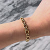Vintage Heavy 14k Yellow Gold Wonderful Alternating Figaro Link Bracelet - Video showing the piece