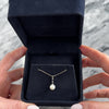 Vintage 14k White Gold Pearl Diamond Sleek Bar Drop Pendant -Video showing the piece