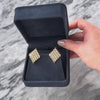 Vintage 14k Yellow Gold Basket Weave Kite Statement Omega Back Earrings - Video showing the piece