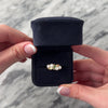 Vintage 14k Yellow Gold Pearl Emerald Lustrous Quartet Ring - Video showing the piece