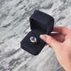 Heavy Vintage 14k White Gold 10ct Blue Synthetic Star Sapphire Diamond Bold Cabochon Ring - Video showing the piece