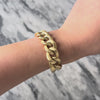 Vintage 14k Yellow Gold Fabulous Brushed Curb Chain Chunky Bracelet - Video showing the piece