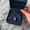 Vintage 14k Yellow & White Gold 4.7ct Blue Topaz Diamond Twist Detail Cushion Pendant - Video showing the piece