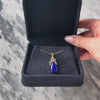 Vintage Large 14k Yellow Gold Lapis Lazuli Ribbon Enhancer Pendant - Video showing the piece