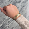 Vintage 14k Gold .735cttw Diamond Satin Quilted Sparkle Bangle Bracelet - Video showing the piece