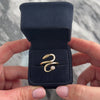Vintage 14k Yellow Gold Diamond Sparkling Snake Wrap Ring 11.50