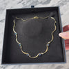 Vintage 14k Yellow Gold Blue Sapphire Diamond Stunning Wavy Station Necklace - Video showing the piece