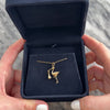 Vintage 14k Yellow Gold Articulated Stork Blue Enamel Baby Charm / Pendant - Video showing the piece