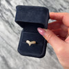 Vintage 14k Rosy Yellow Gold Diamond Dazzling Curved Arrow Ring - Video showing the piece
