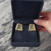 Vintage 14k Yellow Gold Statement Geometric Weave Omega Back Earrings - Video showing the piece