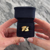 Vintage Italian 14k Yellow Gold Bold Brushed Belted Band Ring - Video showing the piece
