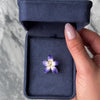 Antique Large 14k Yellow Gold Pearl Excellent Enamel Violet Blossom Brooch / Pin - Video showing the piece