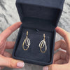 Vintage Italian 18k Yellow & White Gold Gleaming Double Teardrop Dangle Earrings