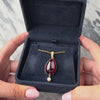 Antique Victorian 14k Yellow Gold 27.42ct Foil-Backed Garnet Pearl Dome Hairwork Pendant - Video showing the piece
