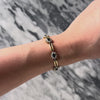 Vintage 10k Yellow Gold 1.68cttw Blue Sapphire Diamond Halo Link Bracelet - Video showing the piece