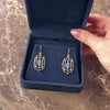 Vintage 14k Yellow Gold 3.55cttw Kyanite Delicate Scalloped Filigree Frame Dangle Earrings - Video showing the piece