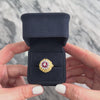 Vintage Heavy 18k Yellow & White Gold Diamond Ruby Brutalist Dome Ring - Video showing the piece