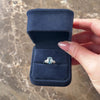 Vintage 14k White Gold 1.57ct Aquamarine Diamond Elegant Smooth Lines Ring - Video showing the piece