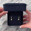 Vintage 14k Yellow Gold Pearl Diamond Delicate Dangle Earrings - Video showing the piece