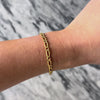 Vintage Italian 14k Yellow Gold Dual-Textured Figaro Chain Bracelet  - Video showing the piece