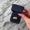 Antique 18k Yellow Gold Old Mine Cut Diamond Yellow Glass Doublet 