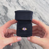 Vintage 18k Yellow Gold 4.13ct Purple Synthetic Garnet Playful Floral Ring 6.75