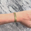 Vintage Italian 14k Yellow Gold Flashing Patterned Diagonal Flat Link Bracelet - Video showing the piece
