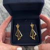 Vintage Italian 18k Yellow Gold Geometric Fan Statement Dangle Earrings - Video showing the piece