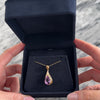 Vintage 14k Yellow Gold 4.38ct Amethyst Swirling Teardrop Pendant