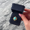 Vintage 14k Yellow Gold 2.29ct Turquoise Fantastic Textured Bamboo Ring - Video showing the piece