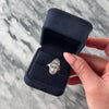 Antique Art Deco 18k White Gold Old European Cut Diamond Blue Synthetic Sapphire Stunning Marquise Spray Shield Ring - Video showing the piece