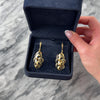 Vintage 14k Yellow Gold Artistic Crescent Cluster Dangle Earrings - Video showing the piece