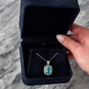 Vintage Large 14k White Gold 6.27ct Cushion Cut Topaz .273cttw Diamond Pendant - Video showing the piece